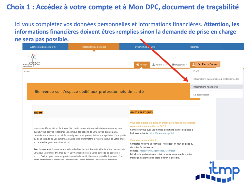 Comment sinscrire au DPC Institut de Thérapie Manuelle et de